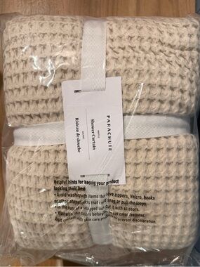 Unopened Parachute Waffle Shower Curtain - bone
